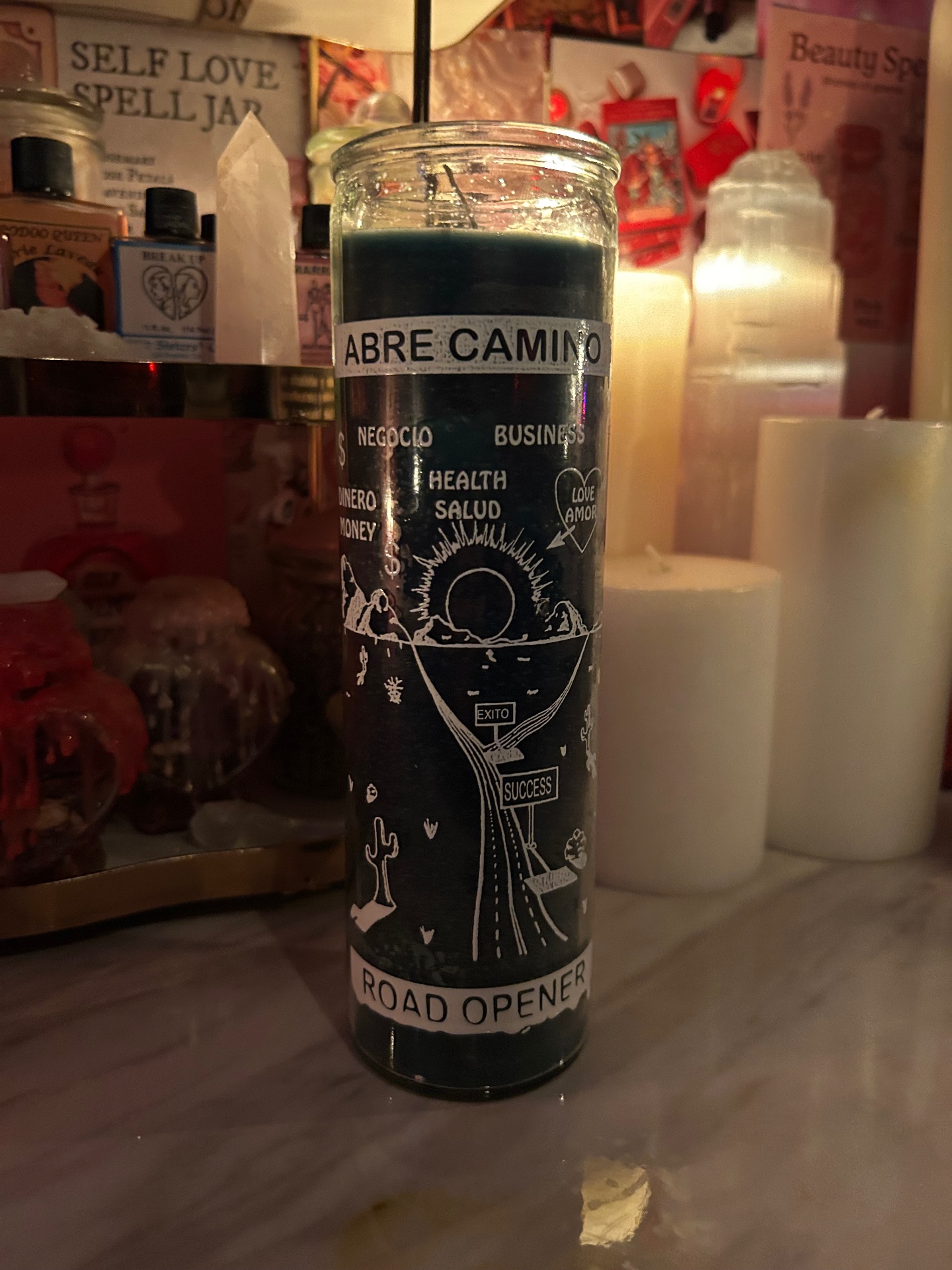 Road Opener Candle — ritual setup
